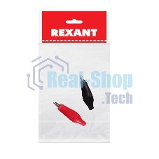 Зажим крокодил в изоляторе Rexant, длина 40 мм, ток 5A, 2 шт., пакет БОПП