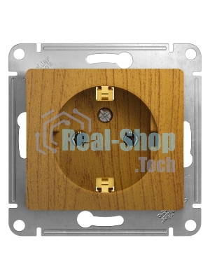 Механизм розетки 1-м СП Glossa 16А с заземл. дер. дуб SchE GSL000543