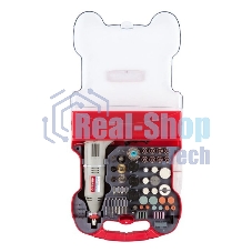 Прямошлифовальная машина (гравер) Зубр Гравер ЗГ-130ЭК H172 электрический с набором мини-насадок в кейсе, 172 предмета