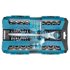 Набор торцевых головок Gross 14145 трещотка 120 зубьев, 36 предметов