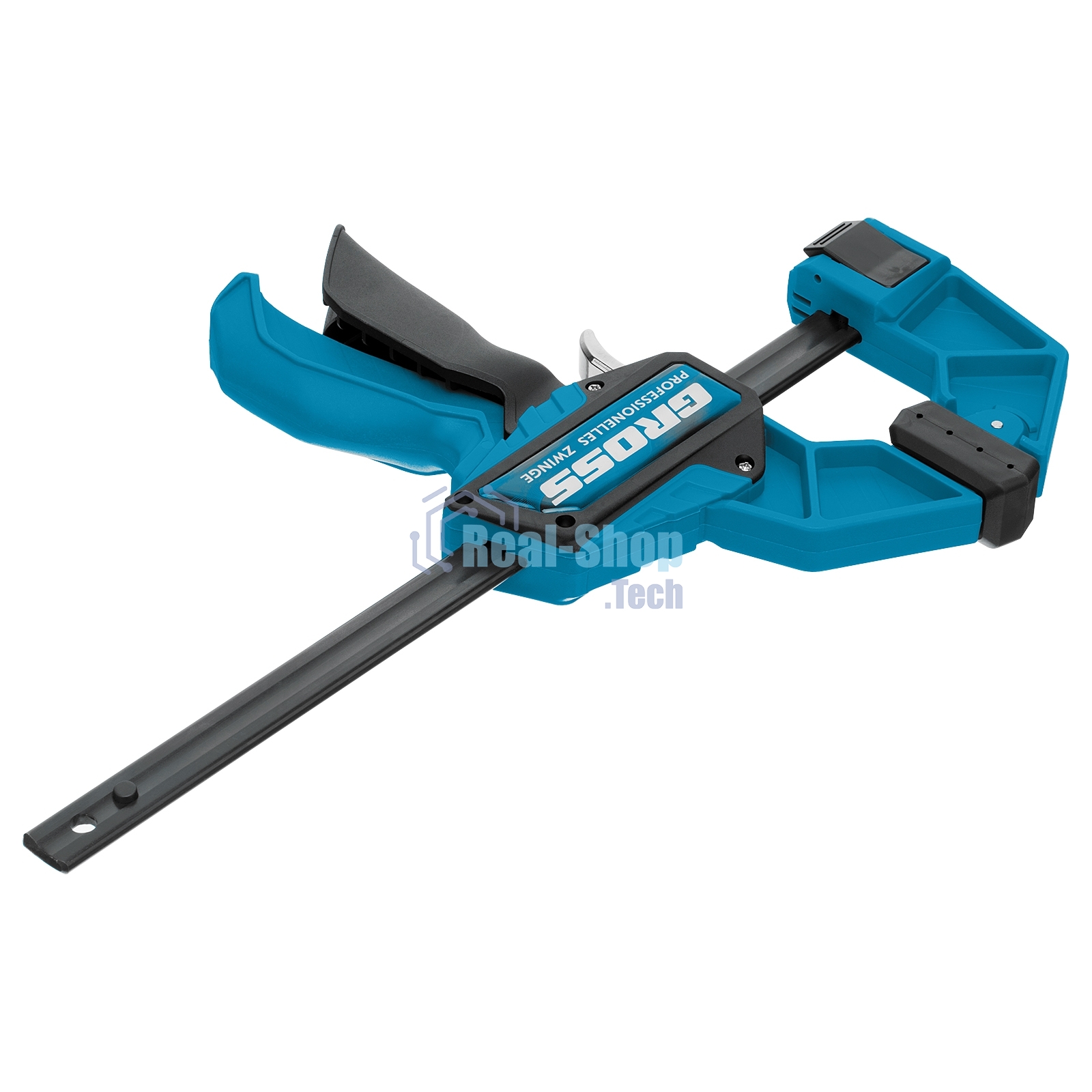 Струбцина реечная Gross быстрозажимная, пистолетного типа, пошаг. механизм, пластиковый корпус,150 мм