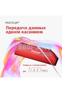Внешний SSD Patriot Transporter Lite, 2TB, USB 3.2 Gen 2 Type-C, R/W 1000/1000, красный