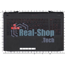 Клавиатура для ноутбука HP Omen 15-CE черная с подсветкой, Топкейс