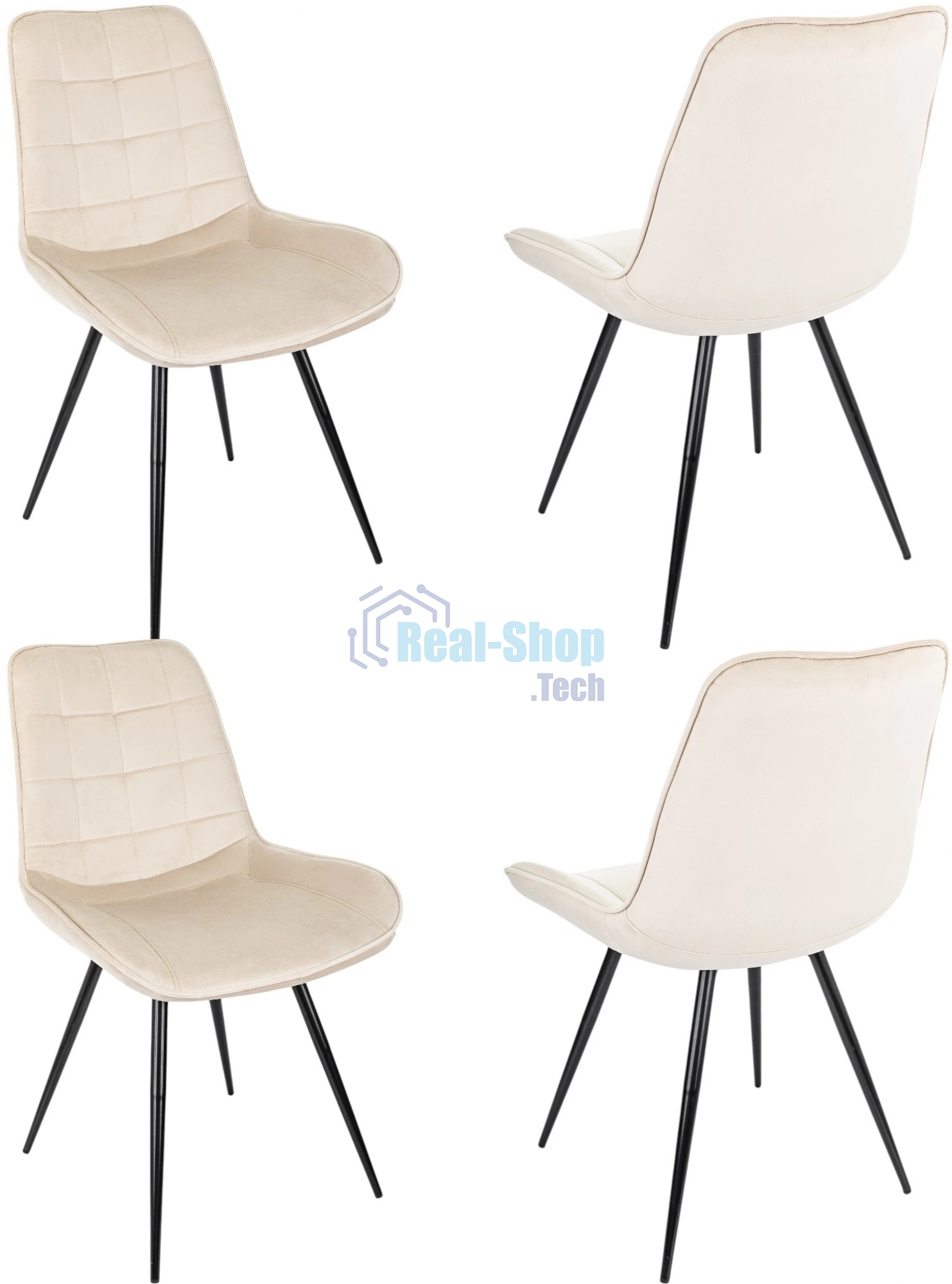 Стул для дома Бюрократ CH-K2_4 комплект 4 шт бежевый Holland 06 металл черный на ножках