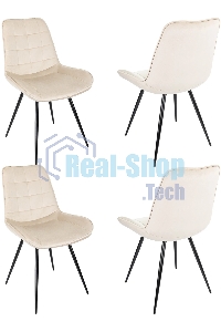 Стул для дома Бюрократ CH-K2_4 комплект 4 шт бежевый Holland 06 металл черный на ножках