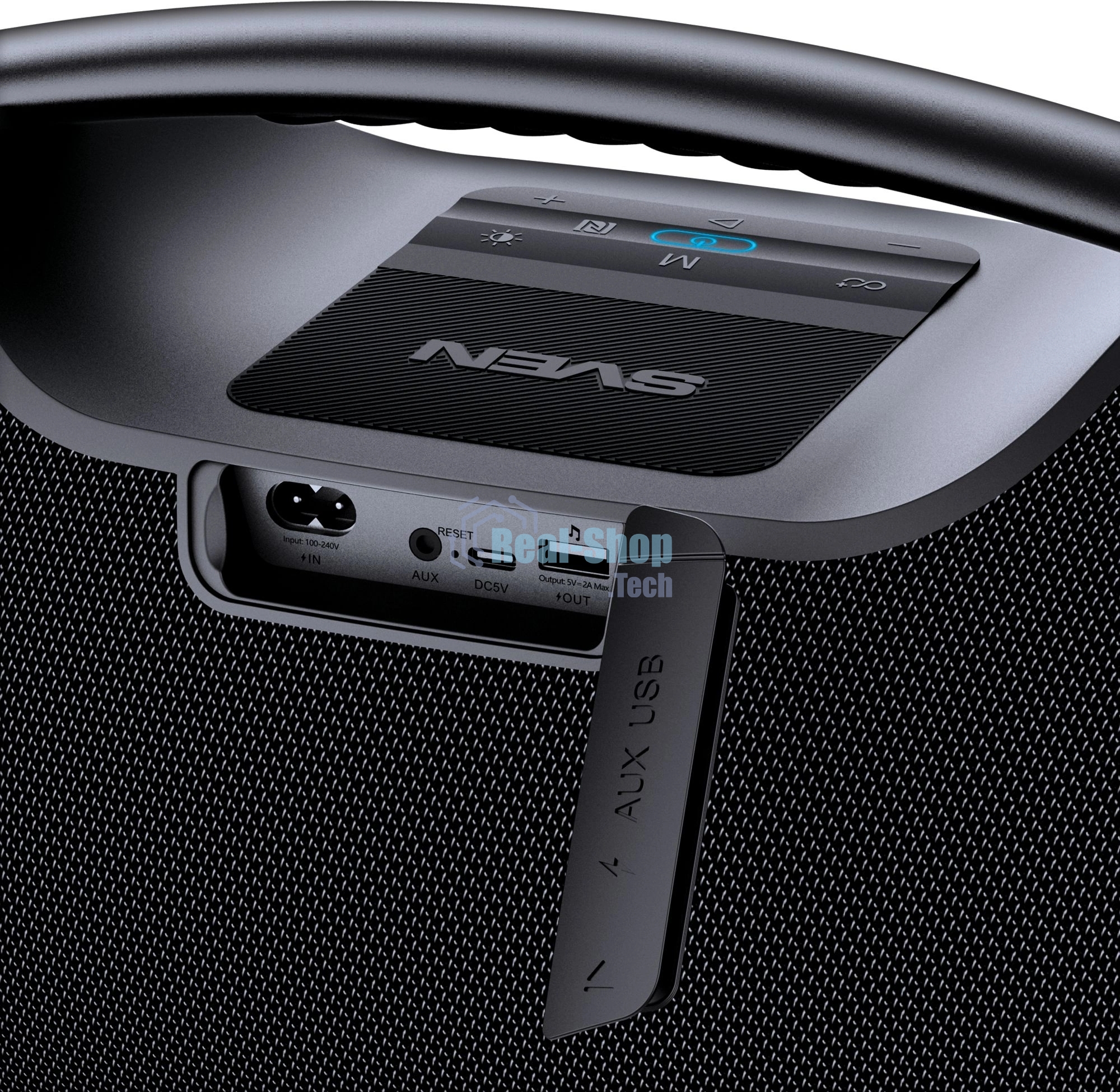 Портативная акустическая система SVEN PS-990, черный, 2.0, 2x90 Вт (RMS), IPx7, TWS, Bluetooth, USB, аккумулятор