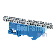 Шина нулевая N 6х9 20 отвер. никель син. изолятор на DIN-рейку PROxima EKF sn1-63-20-d