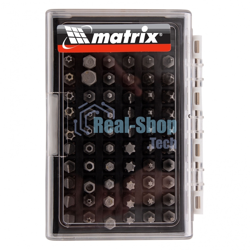 Набор бит Matrix с магнитным держателем, CrV, 61шт