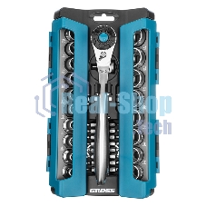 Набор торцевых головок Gross 14145 трещотка 120 зубьев, 36 предметов