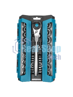 Набор торцевых головок Gross 14145 трещотка 120 зубьев, 36 предметов