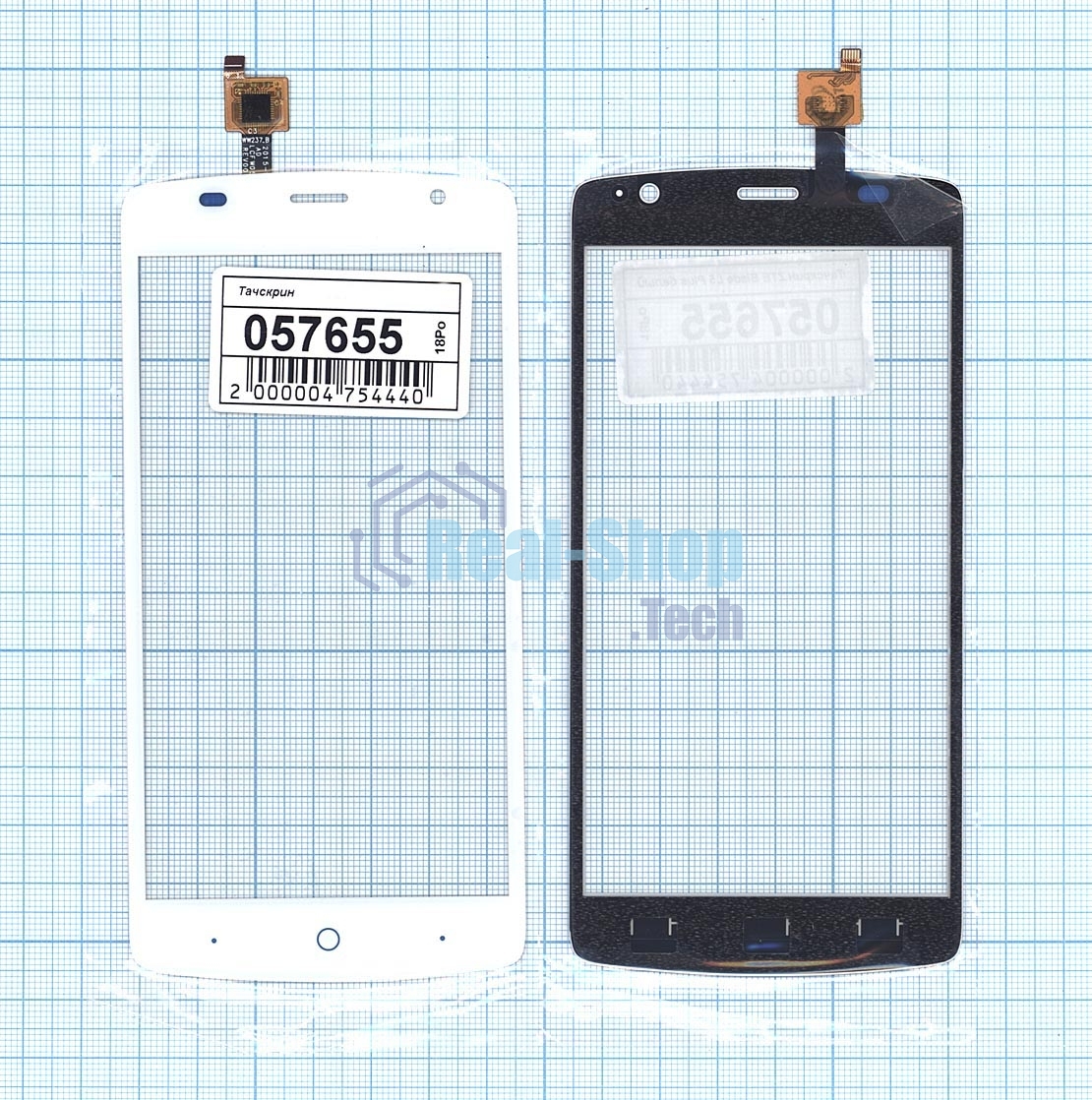 Сенсорное стекло (тачскрин) для ZTE Blade L5 Plus, белое