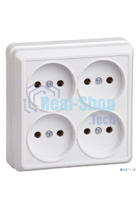 Розетка 4-м ОП Октава 10А IP20 без заземл. белый ИЭК ERO40-K01-10-DC