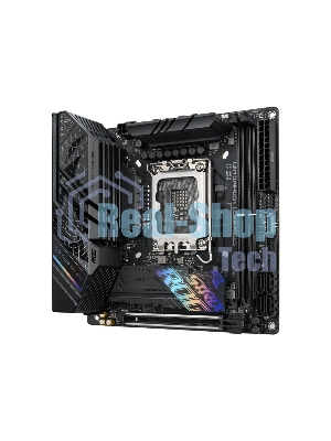 Материнская плата ASUS ROG STRIX B760-I GAMING WIFI, LGA 1700, Intel B760, 2xDDR5, 4xSATA, 2xM.2, 1xPCIe 5.0 x16, 1xHDMI, 1xDP, 1x 2.5Gb LAN, 3xUSB-A 2.0, 3xUSB-A 3.2 Gen 1, 1xUSB-C 3.2 Gen 1, 1xUSB-C 3.2 Gen 2x2, 5x3.5 мм, 7.1, Mini-ITX