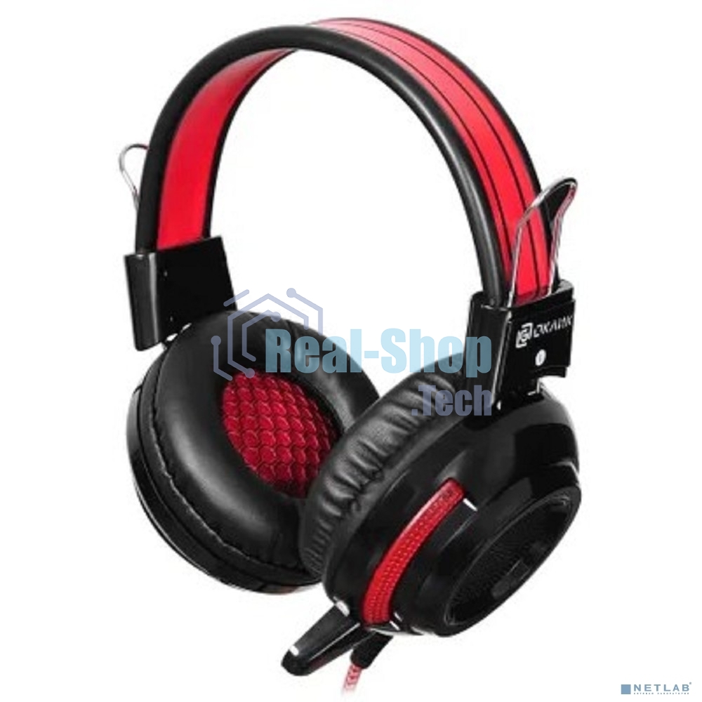 Наушники Oklick HS-G300 черный/красный 2.2 м мониторы оголовье (AH-V1)