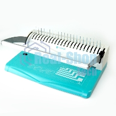 Переплетчик Heleos БП13п бирюзово-белый (БП13ПББ) A4/перф.13л.сшив/макс.450л./пластик.пруж. (6-51мм)