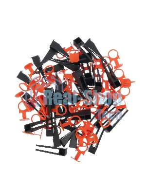 Комплект зажим + клин для системы выравнивания плитки СВП Сибртех Кольцо, 50/50 шт. в ведре