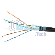 Кабель Cablexpert UPC-5051E-4-CU-OUTR/100, UTP outdoor 4x2x0.51 на тросу, медный, кат.5e, однож., 100м, box, черный