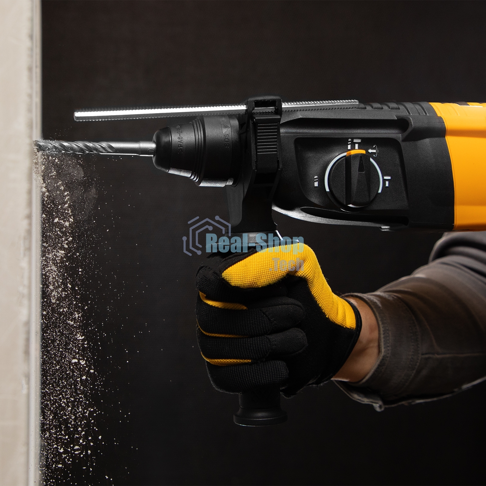 Перфоратор электрический Denzel RHH-800-26, SDS-plus, 800 Вт, 3 Дж, 3 плюс 1 реж.