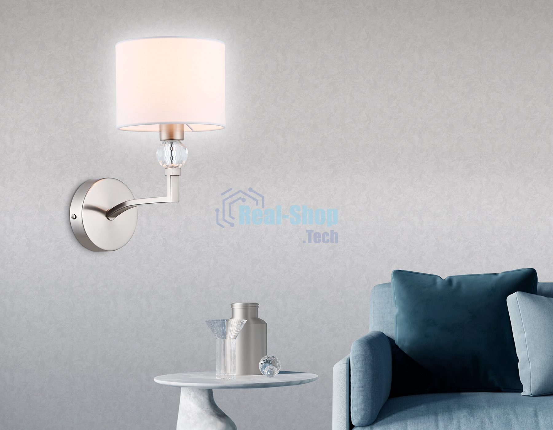 Настенный светильник Ambrella light LH71125 SN/WH никель/белый E14 max 40W 220*140*250