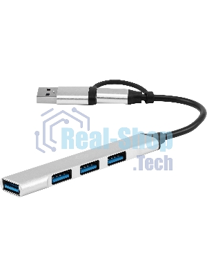 USB-концентратор Digma DHUB-4USB-AC-2.0, USB-C + USB-A, USB 2.0 4 портов, USB
