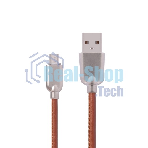 Кабель USB ACD-Allure Type-C ~ USB-A Кожа, 1м, коричневый