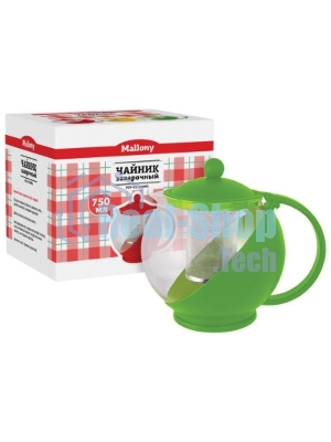 Чайник заварочный MALLONY Variato, 750 мл (стекло, пластик корпус, металл.ситечко), цвета в ассорт.