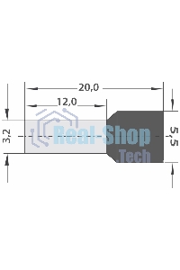 Наконечник штыревой втулочный изолированный Rexant F-18 мм 4 мм² (НШВи 4.0-18) серый