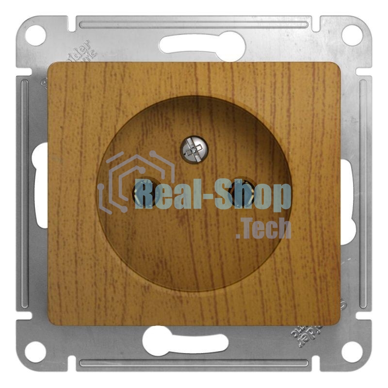 Механизм розетки 1-м СП Glossa 16А IP20 без заземл. дер. дуб SchE GSL000541