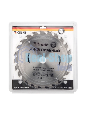 Диск пильный Kranz 250 мм х 24 зуб х 30 мм