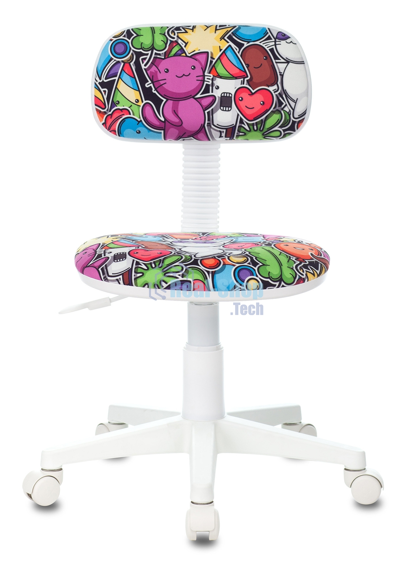 Кресло детское Бюрократ CH-W201NX мультиколор маскарад, крестовина пластик, пластик белый