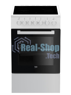 Плита электрическая Beko FSE57110GW белый, конфорок 4 шт, духовка 55 л, гриль, 50 см x 85 см x 60 см