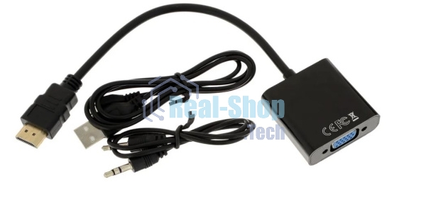 Адаптер HDMI (M)-VGA (F) 00-00027496 черный GOPOWER