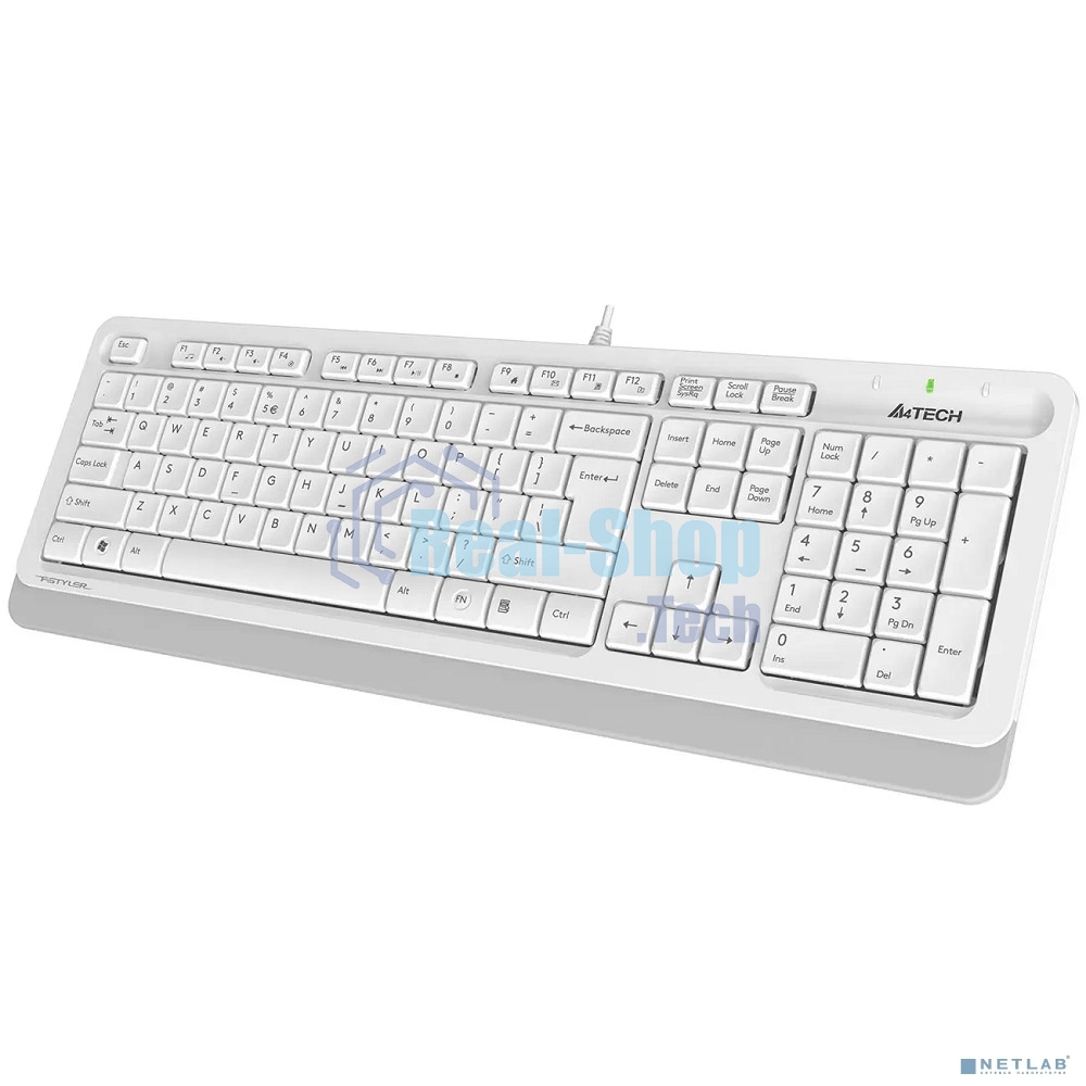 Клавиатура проводная A4Tech Fstyler FK10, USB, белый/серый