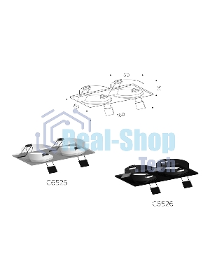 Корпус светильника C6526 SBK черный песок 160*80*H25mm MR16 GU5.3