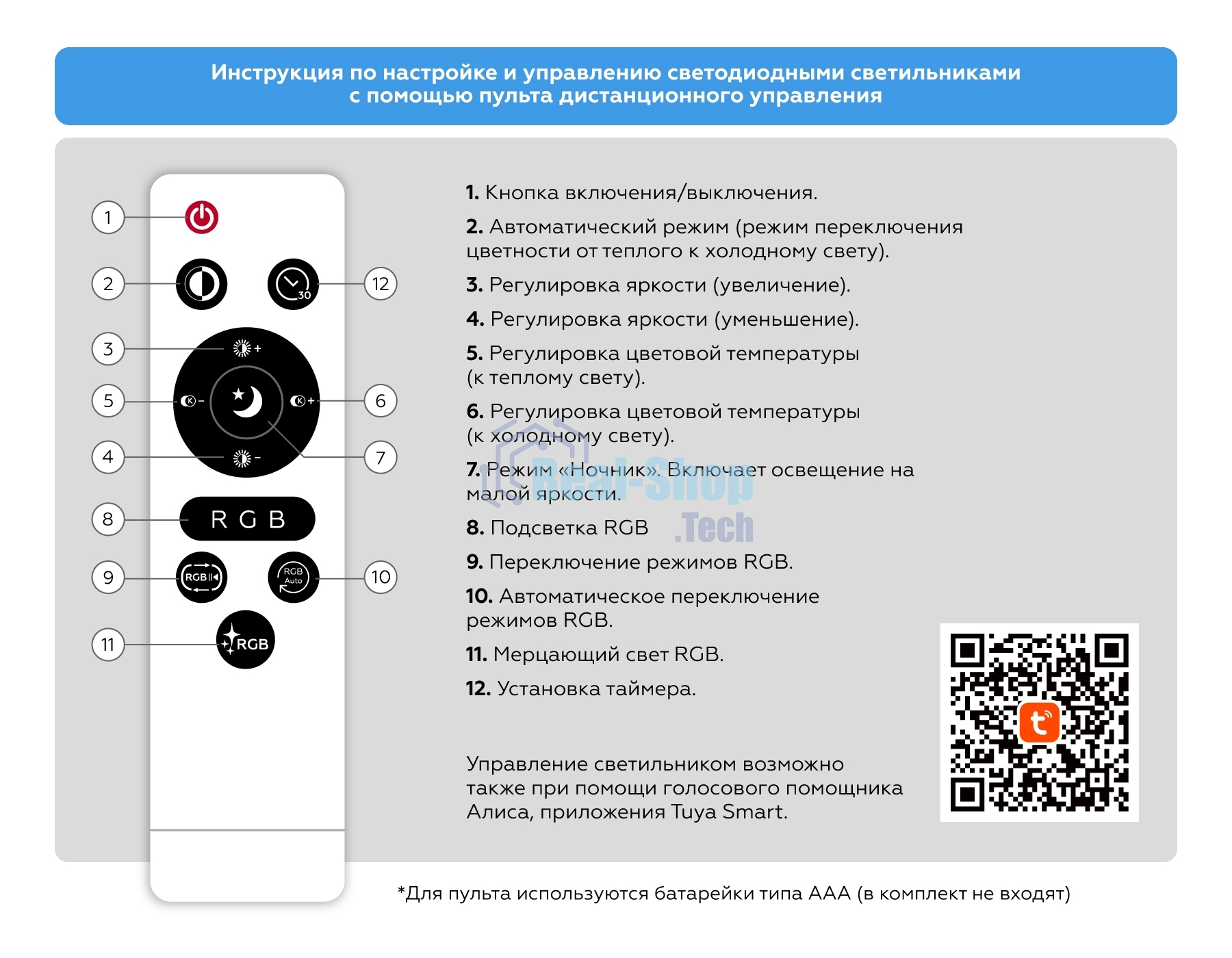 Умный светодиодный светильник FZ2002 WH белый IP54 25W 3000K-6500K+RGB Wi-Fi Алиса/Tuya/Smart Home/Alexa D370*55 (ПДУ ИК)