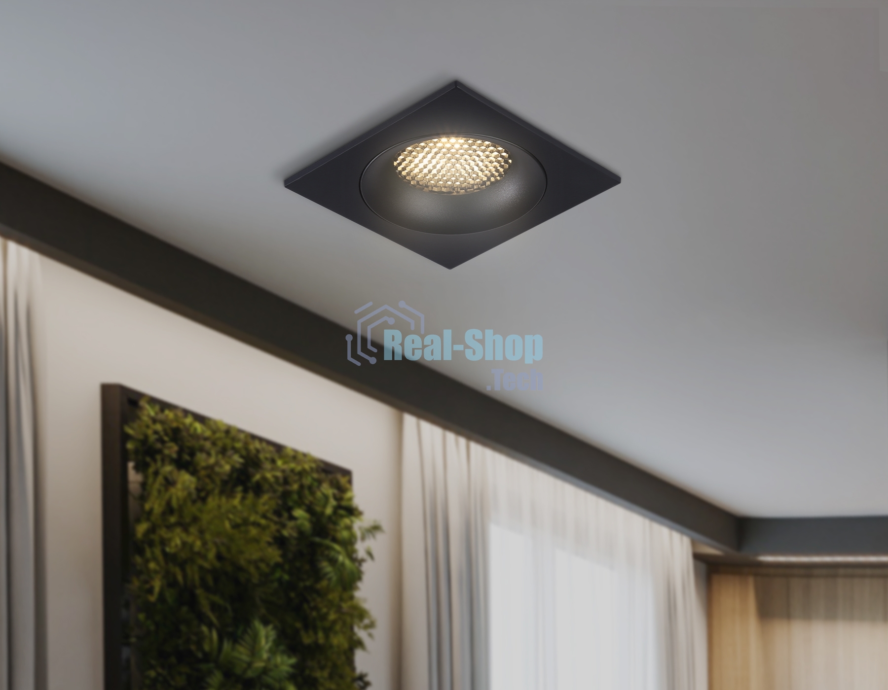 Светильник встраиваемый Ambrella light TN102729 BK черный GU5.3 92*92*23
