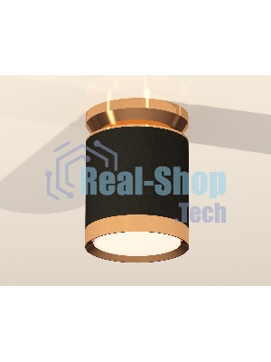 Светильник Ambrella Light XS8142030 SBK/PYG черный песок/золото желтое полированное GX53 (N8909, C8142, N8124)