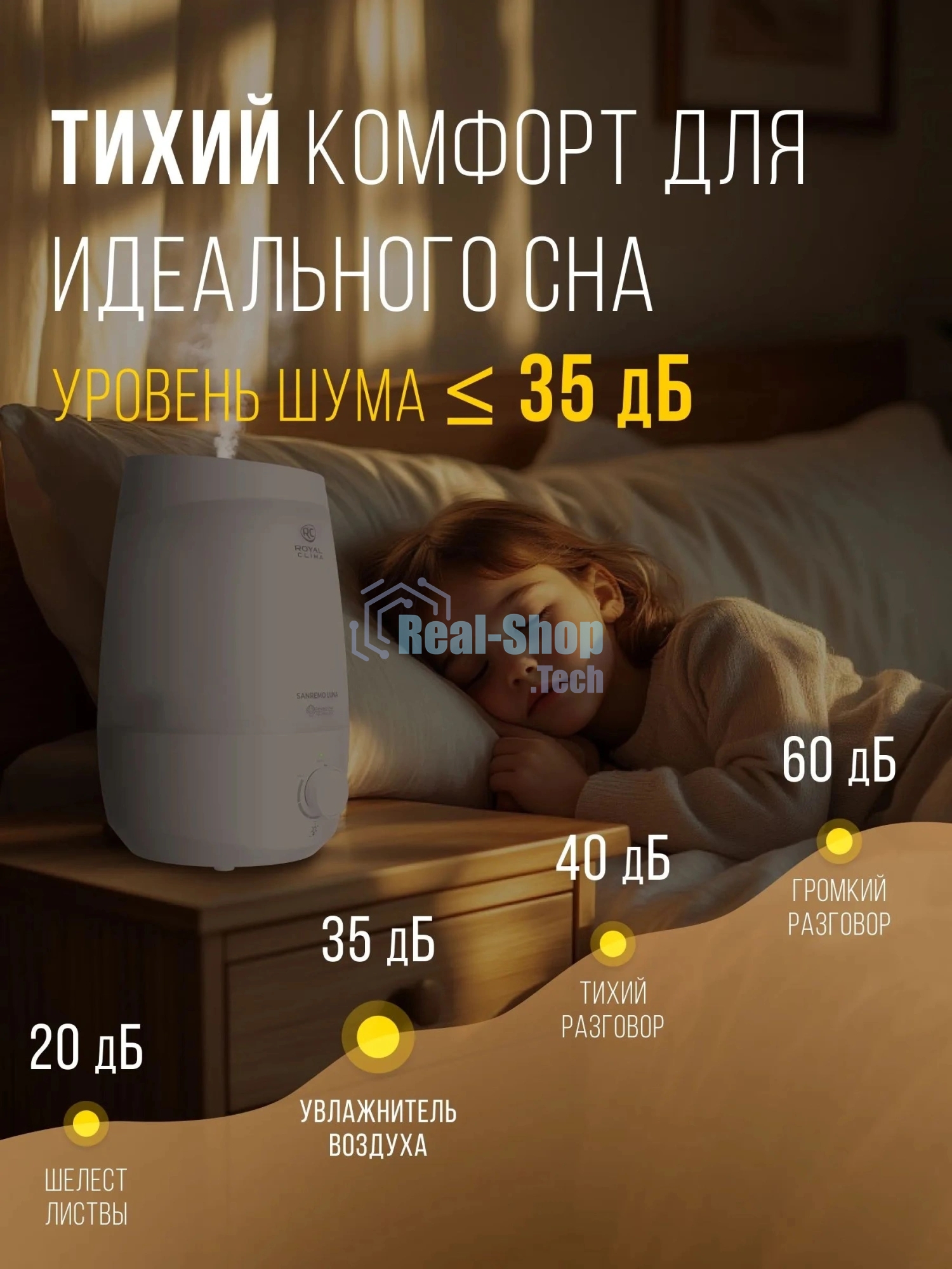 Ультразвуковой увлажнитель SANREMO Luna RUH-SL260/2.5M-WT