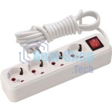 Удлинитель LEZARD 720-0403-402с/з 4 входа 3 м с выключателем серии LILA