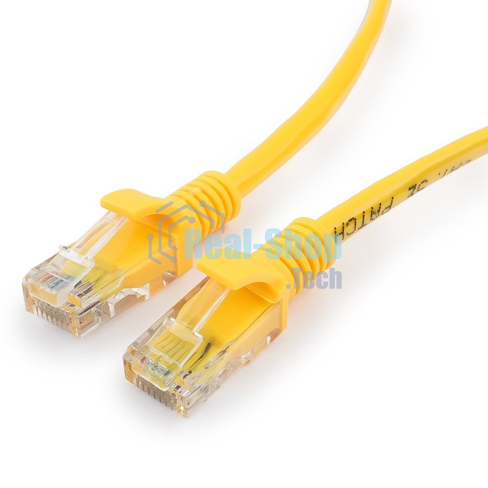Патч-корд UTP Cablexpert cat.5e, 5м, литой, многожильный (желтый)