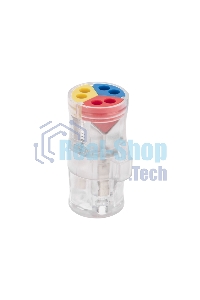 Экспресс-клемма Rexant СМК 2273-2x3R проходная разъемная 3 полюса 3х2-проводная 0,5-2,5 мм² (50 шт/уп)