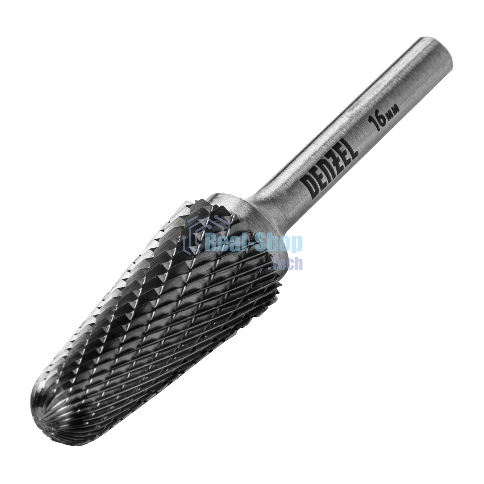 Борфреза по металлу твердосплавная, коническая закругленная, тип-L, 16 мм Denzel