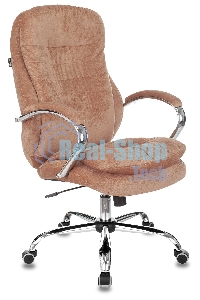 Кресло руководителя Бюрократ T-9950SL Fabric светло-коричневый Velvet 90, крестовина металл хром