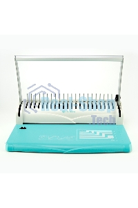 Переплетчик Heleos БП13п бирюзово-белый (БП13ПББ) A4/перф.13л.сшив/макс.450л./пластик.пруж. (6-51мм)