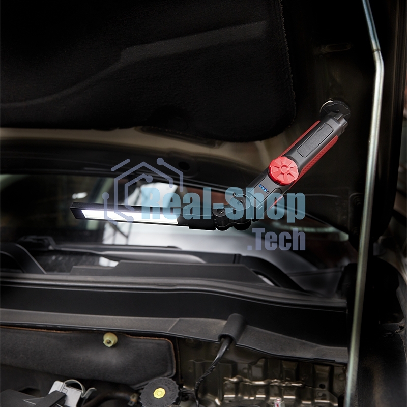 Фонарь автомобильный Rexant с регулировкой яркости, поворотным магнитом, индикатором зарядки и встроенным аккумулятором, USB-кабель в комплекте