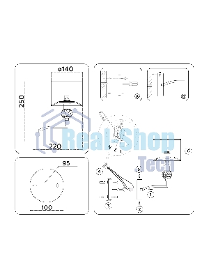 Настенный светильник Ambrella light LH71125 SN/WH никель/белый E14 max 40W 220*140*250