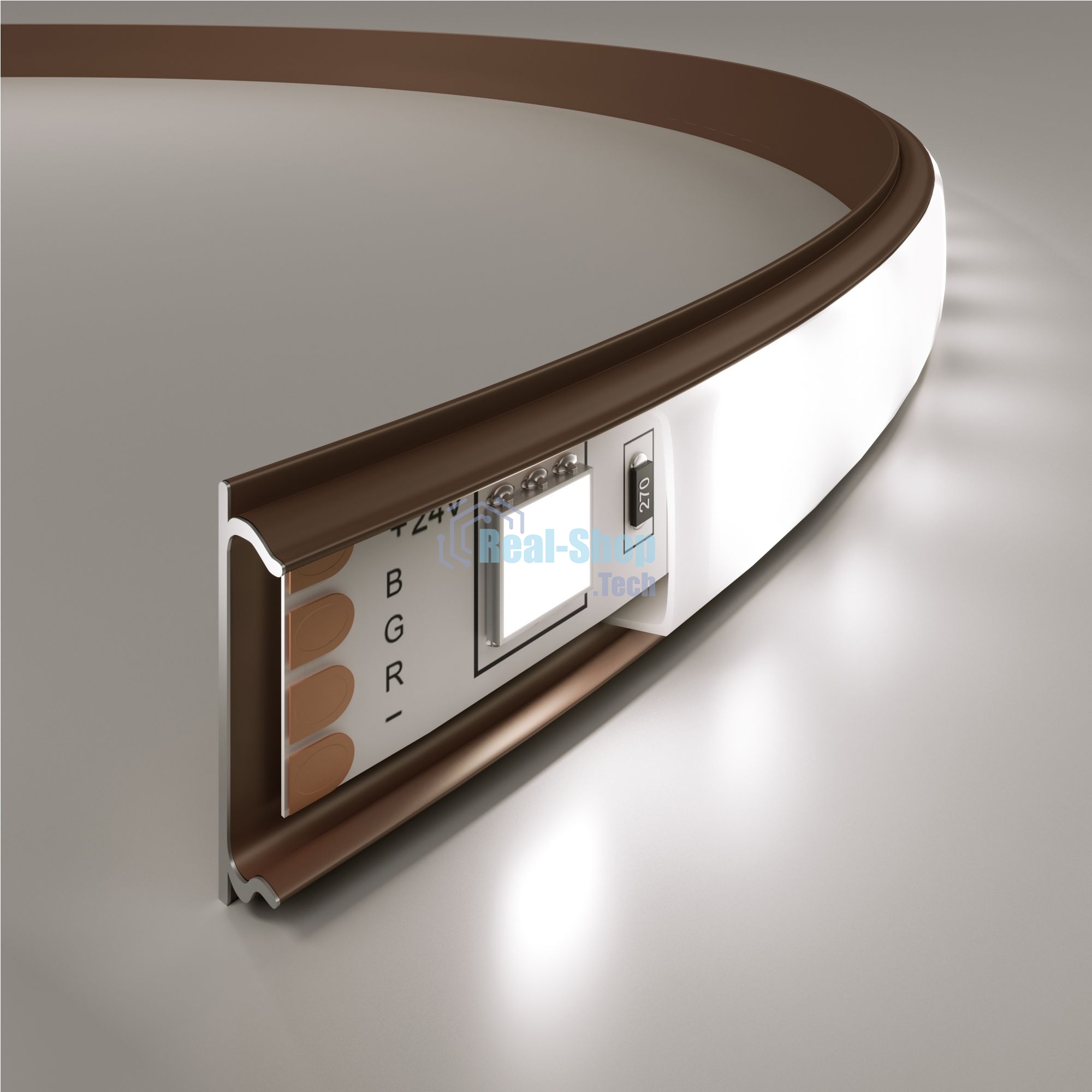 Гибкий алюминиевый профиль латунь/белый для LED ленты (под ленту до 10mm) LL-2-ALP012