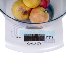 Весы кухонные Galaxy Line GL 2803, белый, пластик, максимальный вес 5 кг, ЖК-дисплей с подсветкой, цена деления 1 г