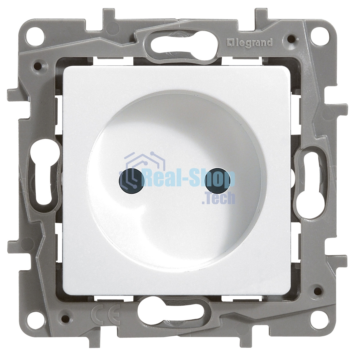 Розетка 2К винт., защ.шт., белый ETIKA Розетка 2К винт., защ.шт., белый