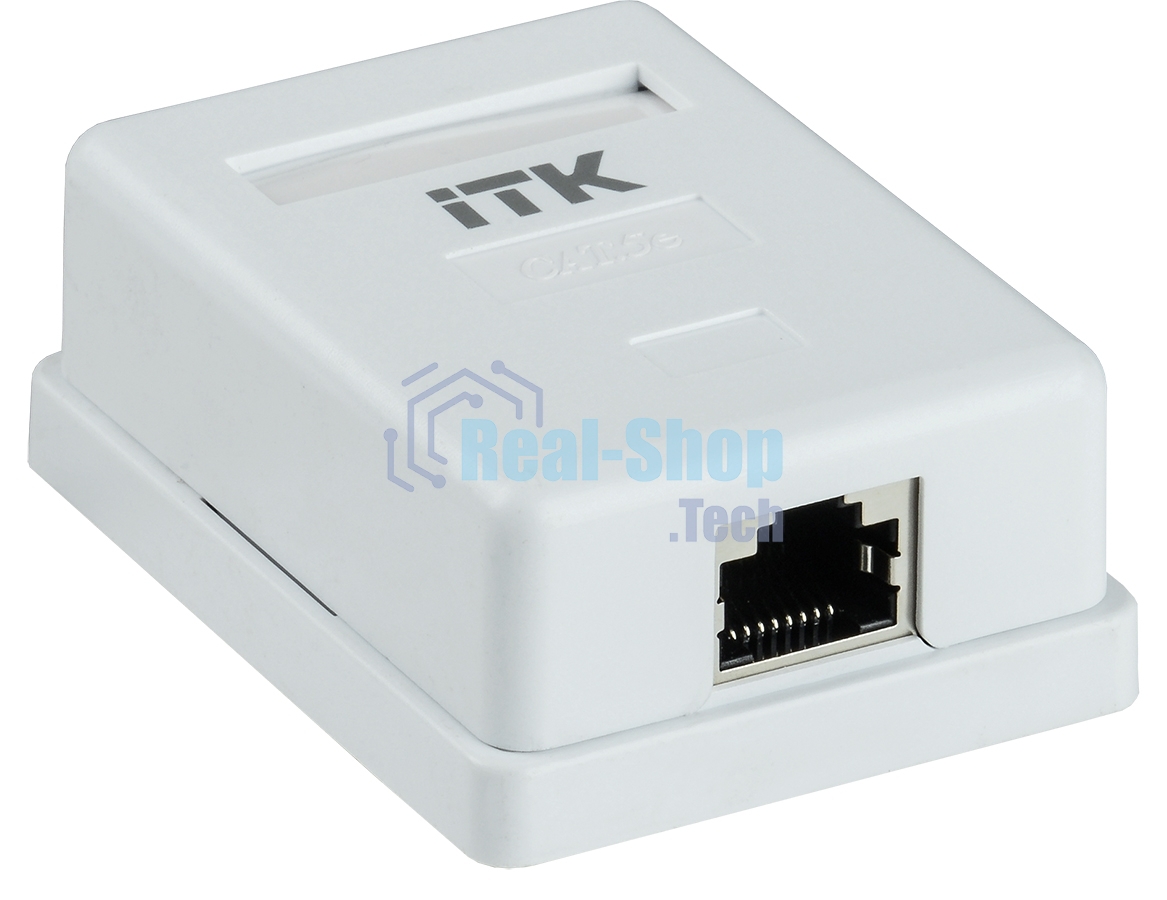 Настенная инф. розетка RJ45 кат. 5E FTP 1-порт